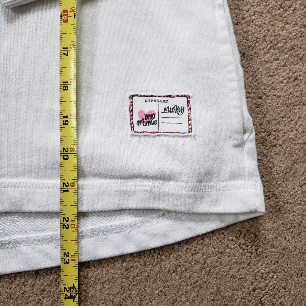 Disney Kisses From Minnie Embroidered Graphic Hoodie Sweatshirt White Medium - Picture 5 of 7